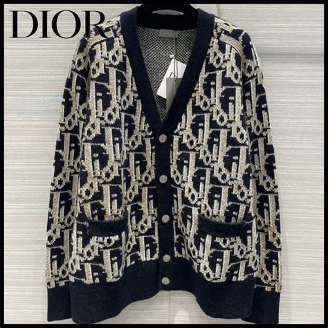 dior 213m233at393|Dior HOMME 213M233AT393 Oblique wool cardigan XL gray.